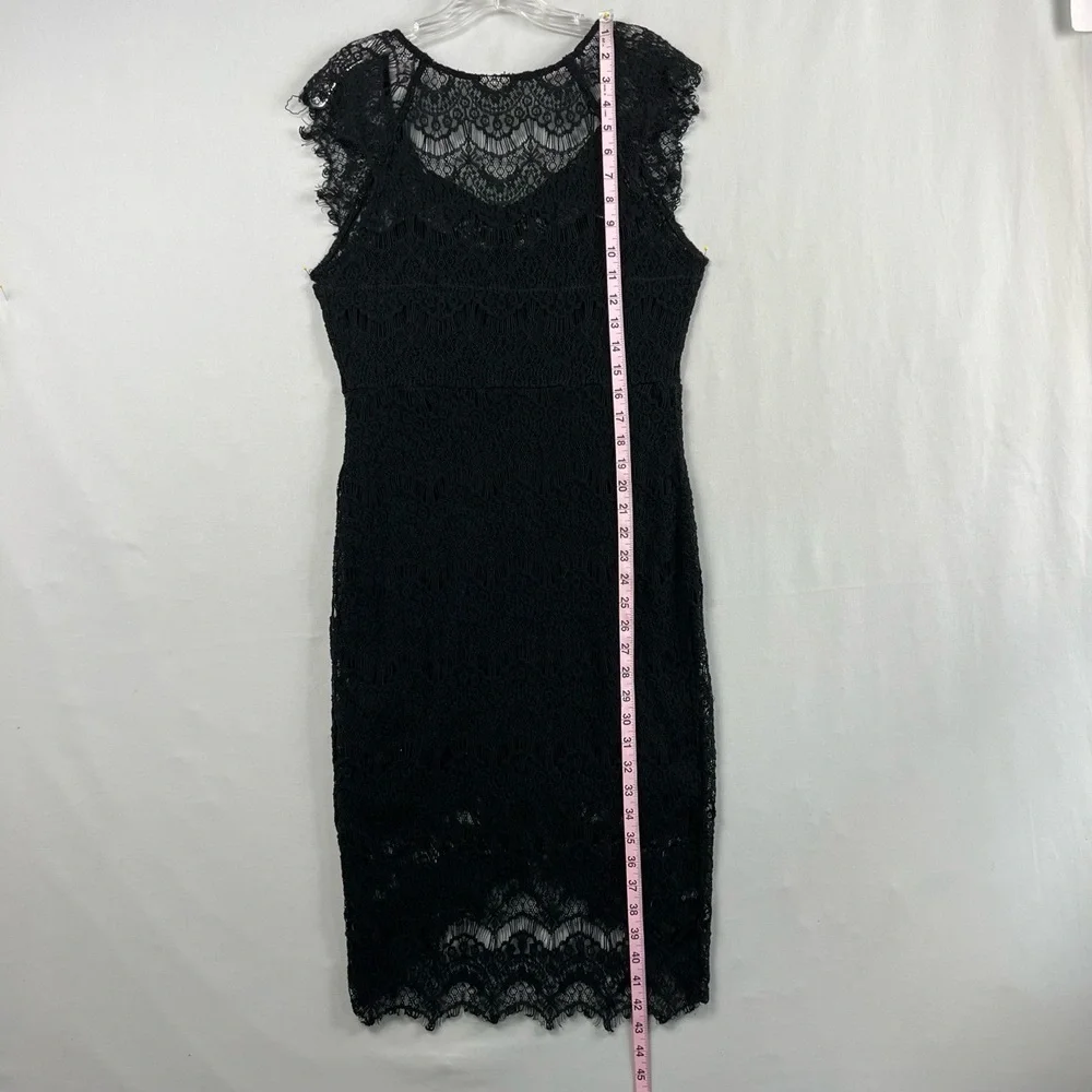 Intimately Free People Dress Womens Large Black Lace High Low Scallop Hem